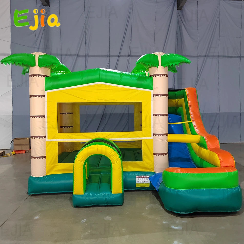 5.8m Inflatable Jungle Bounce House & Slide – Commercial Grade Pink Combo Bouncy Castle for Kids Ultimate Fun Outdoor Events