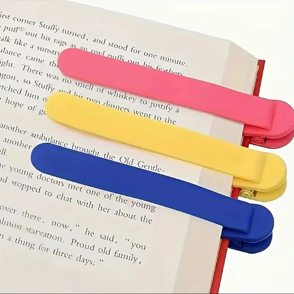 3pcs silicone bookmarks, automatic page turning memory bookmark record, book cover and multi-function reading clip