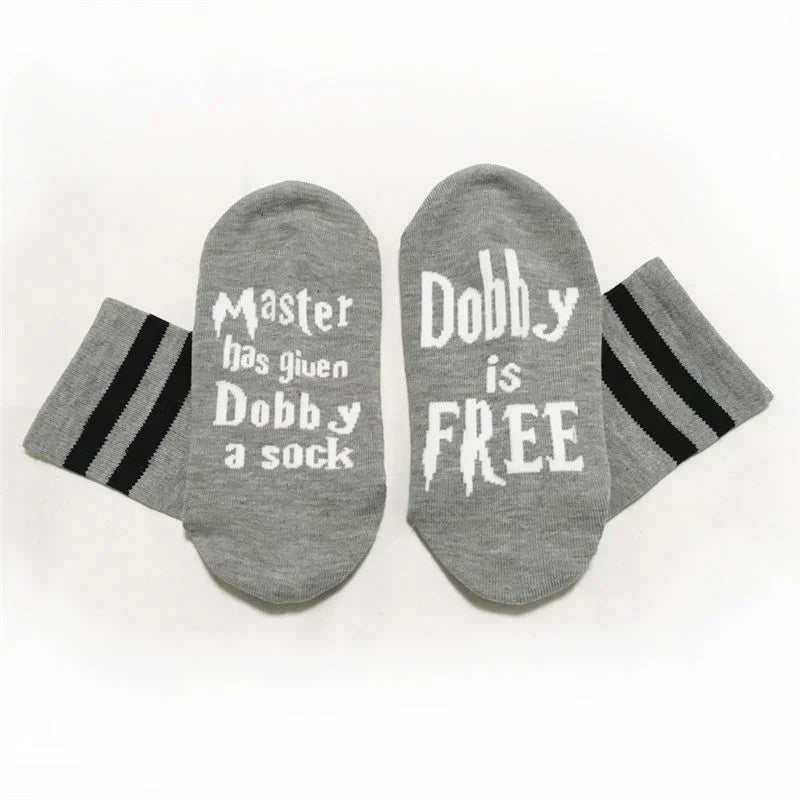 New High Quality Print Letter is Free Funny Men Socks Striped Women Novelty Chaussettes Femme Spring Streetwear Cotton Sokken