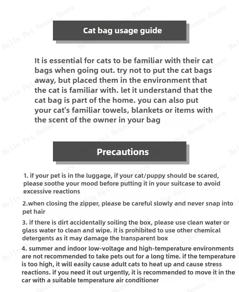 Portable Cat Bag for Going Out Large Capacity Transparent Breathable Pet Trolley Case Cat Travel Bag Pet Supplies Cat nest