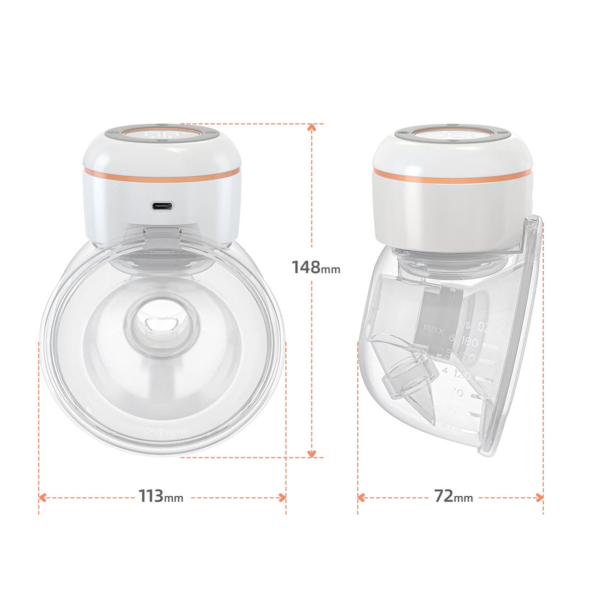 Wearable Breast Pump 12 Level of Suction Low Weight and Low Noise Hands Free Electric Breast Pump Milk Collector BPA-free