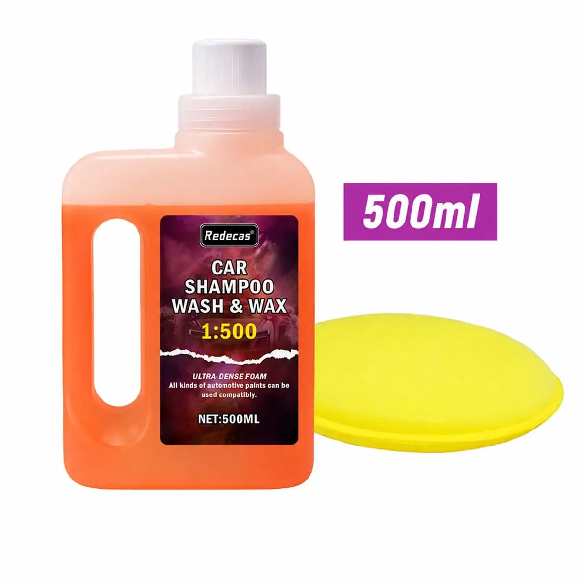 500ml Pink Foam Car Wash Soap, High-Concentration Wax Builds Ceramic Coating, Nourishes & Protects All Car Paint