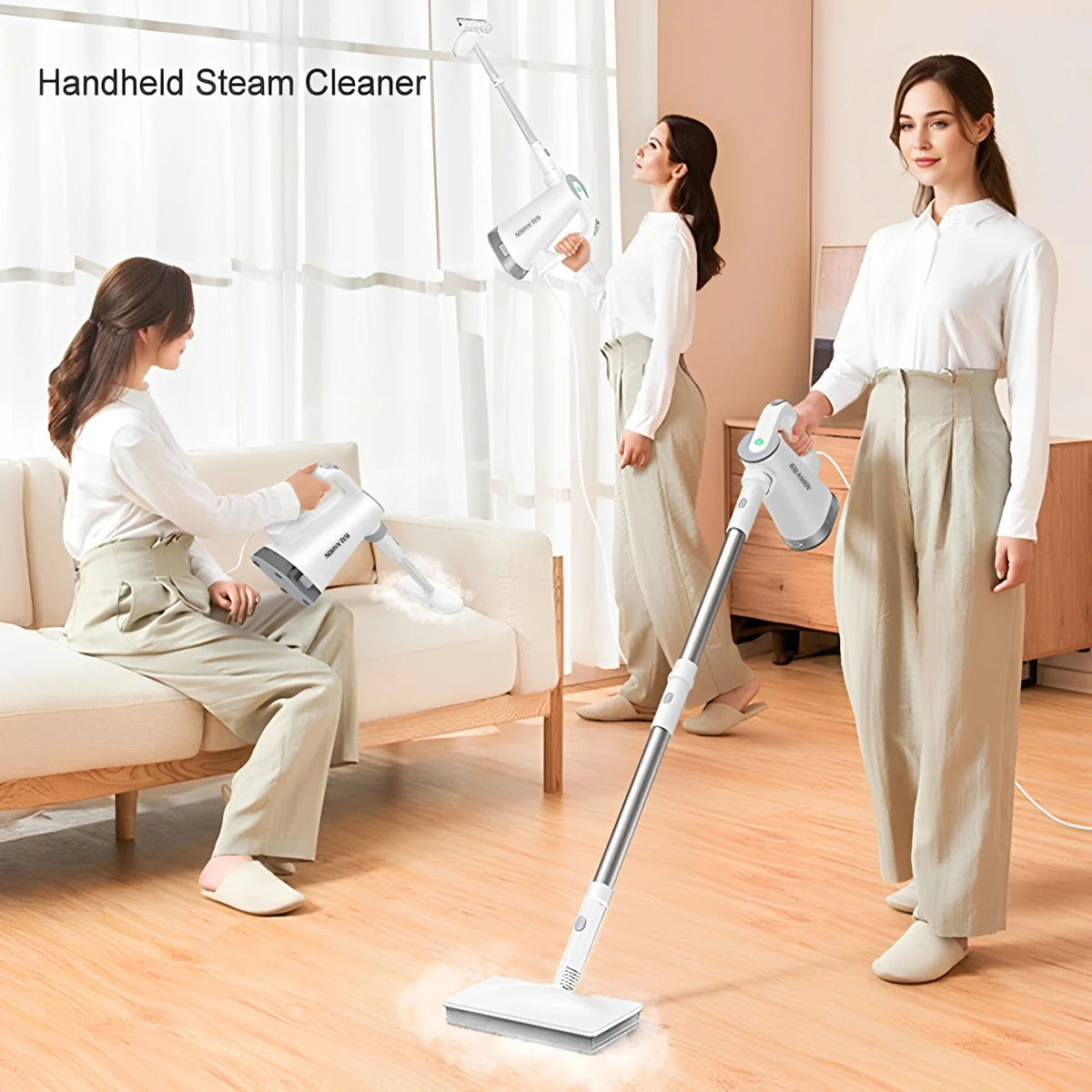 Steam Cleaner Multipurpose Powerful Tank and Portable Handle for Grout Tile Floors Appliances Home&Car Steam Mop