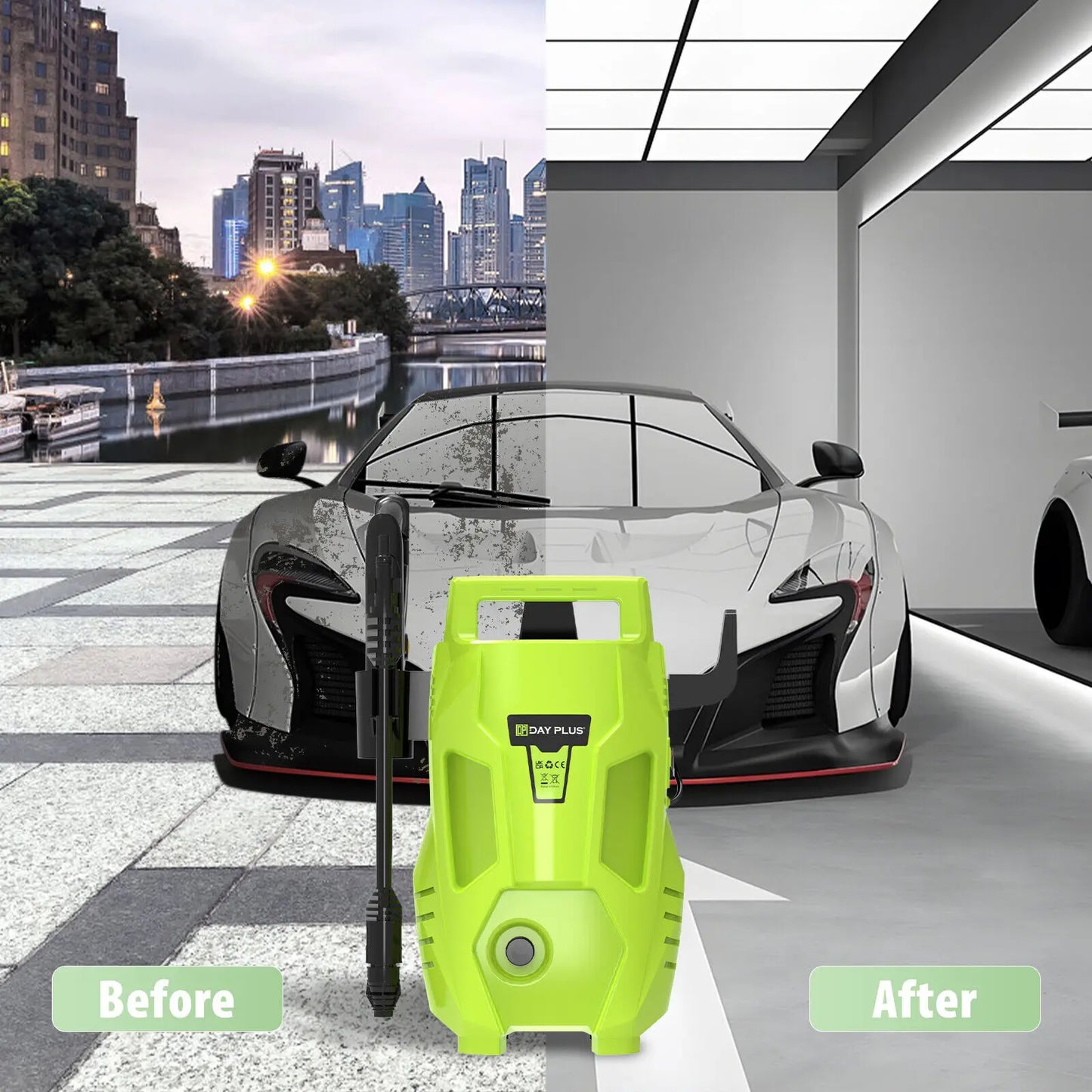 200Bar Electric High Pressure Washer Jet Washers 3 in 1 Adjustable Nozzle & 7m Hose for Car, Driveway, courtyard Cleaning