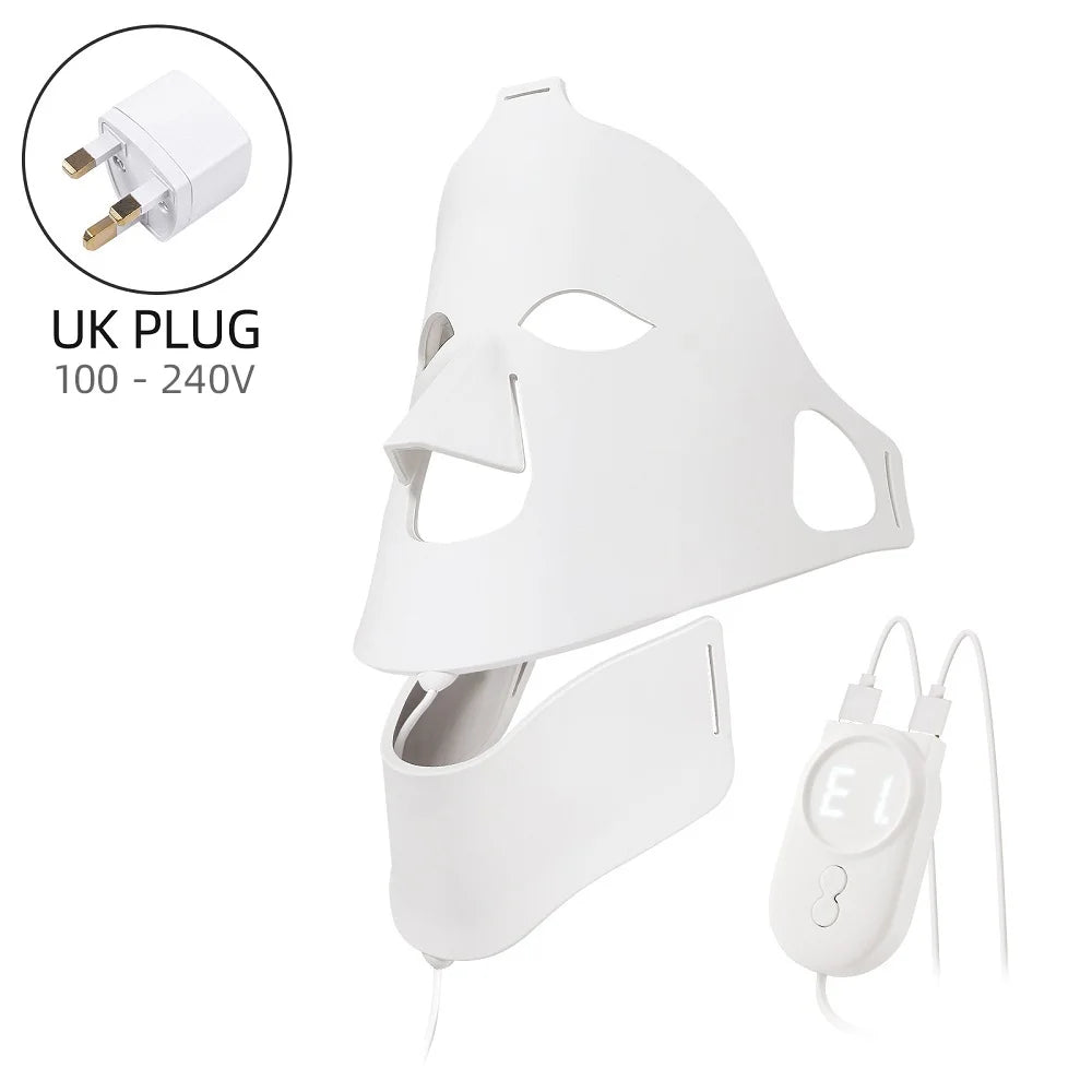 Face Neck Silicone LED Mask LED Light 7 Colors Photon Red Light Therapy Flexible Facial Beauty Mask Skin Care Anti-Ance