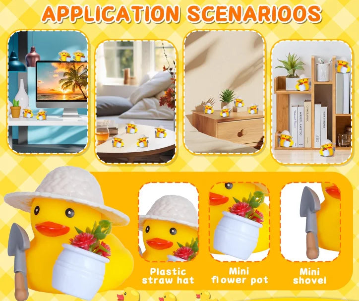 Gardener Duck Car Rubber Duck for Jeeps Car Dashboard Decoration with,Squeaky Duck Party Favors Baby Bath Toys Kids Toys