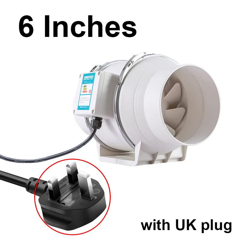 6 inch 220V Exhaust Fans Home Inline Pipe Duct Fan Extractor Ventilation Kitchen Toilet Air Clean Ventilator Diagonal Flow Fan