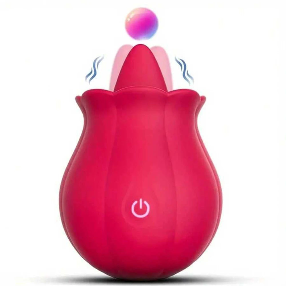 Rose toy Swing Tongue Licking Vibrator Female Powerful Oral Nipple Clitoris Stimulator Massager Adults Goods Sex Toys for Women