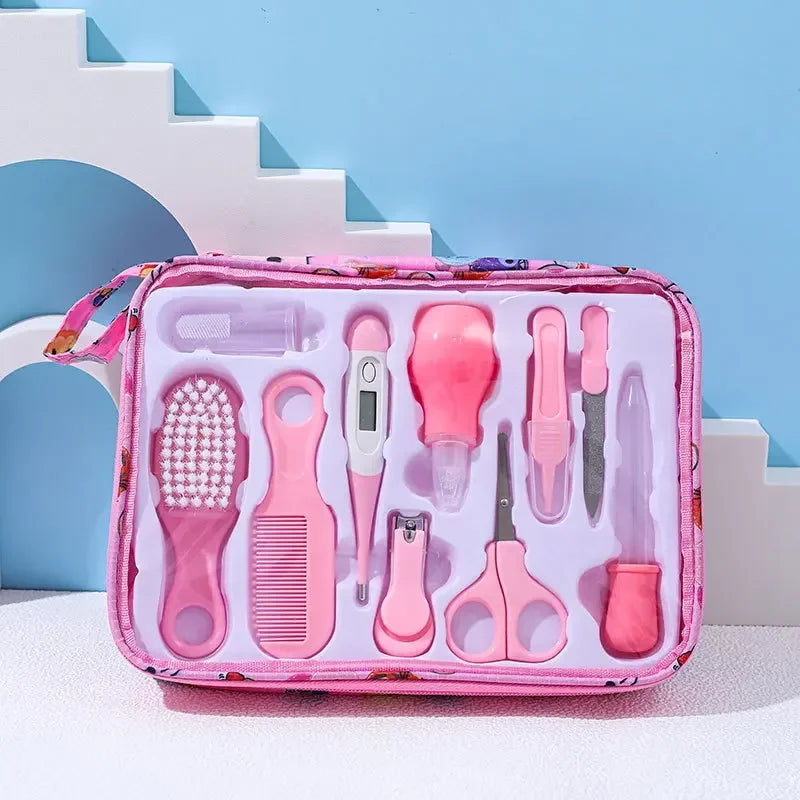 Care & Cleaning Set- 10 - Piece Baby Newborn Nail Clipper Set, Safe Comb & Brush Gift Box