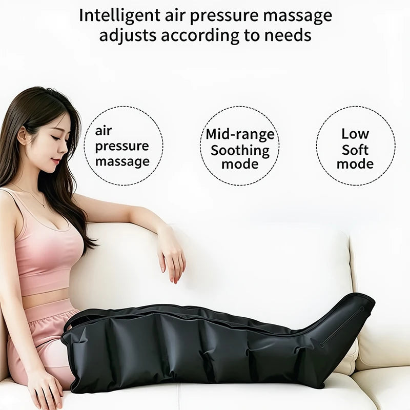 Air Pressure Leg Massager Foot Circulation Massage Boots Kneading Squeeze Deep Relaxation Calf With Remote Control Adjustable