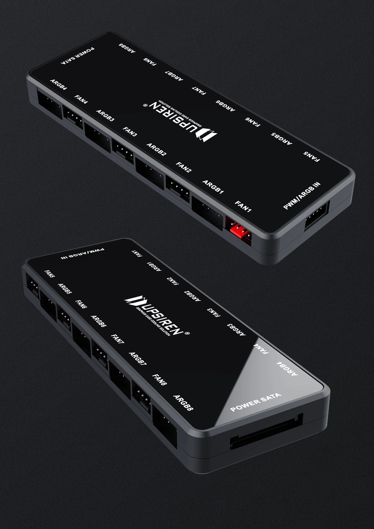UPSIREN HU-8 Chassis Fan Hub,8 Sets of ARGB and PWM Interfaces,Bottom magnetic design,Support motherboard synchronization