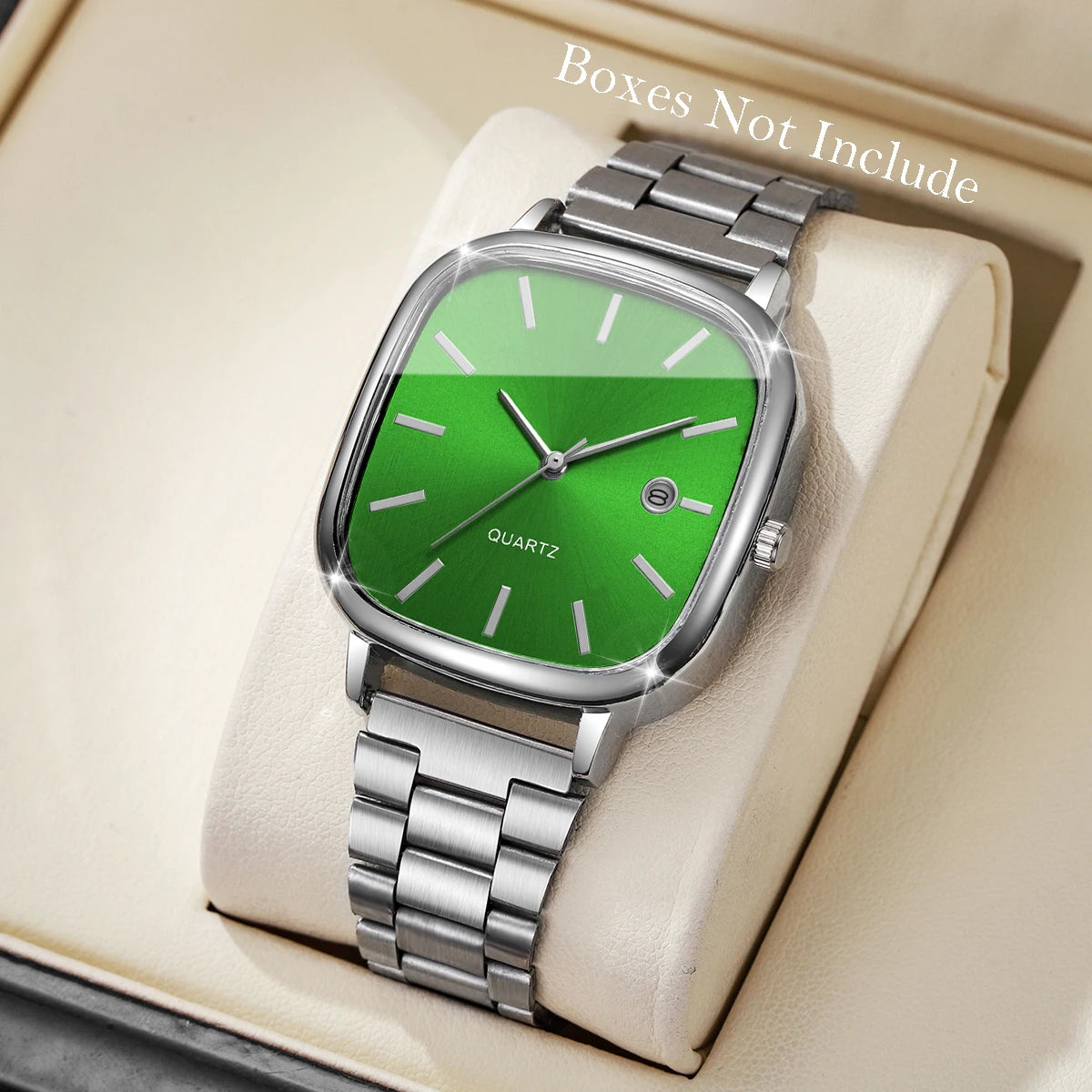 Fashion Square Men Business Watches Analog Calendar Quartz Watch for Mens Clock Reloj Hombre(Without Box)