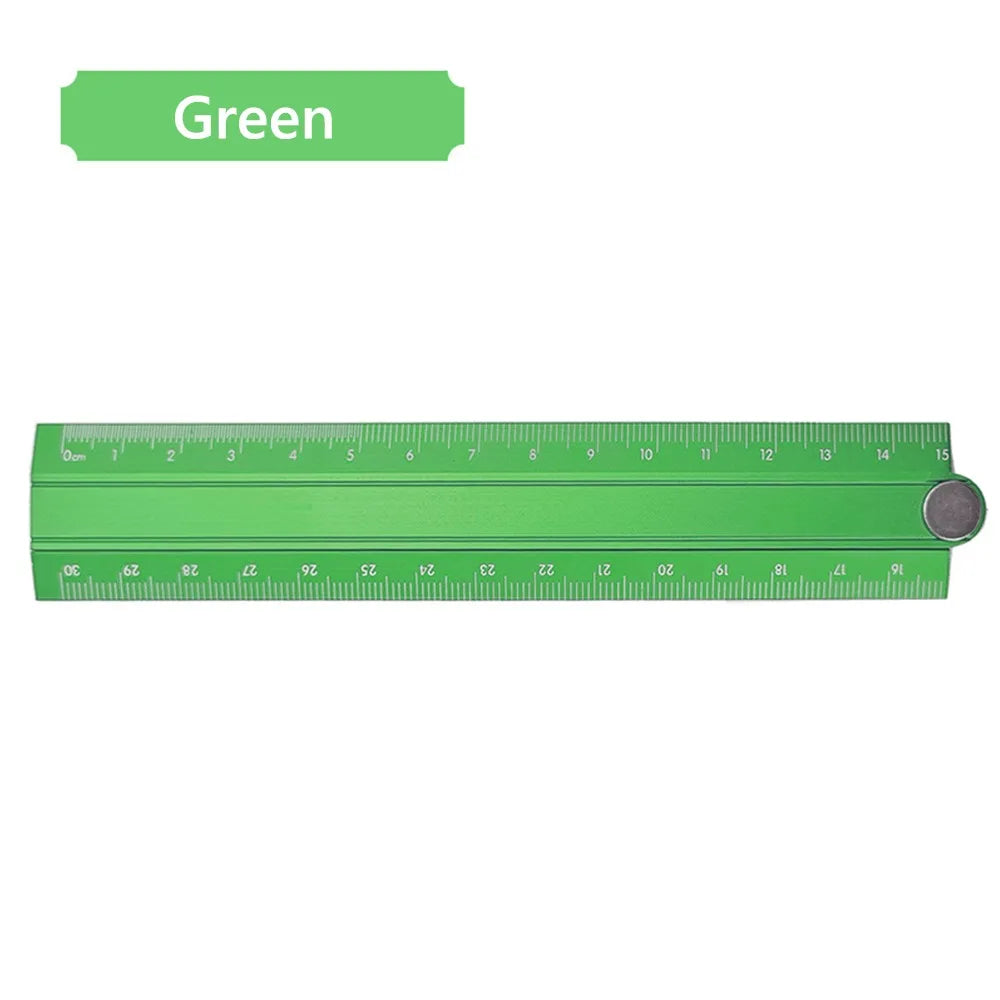 30cm Folding Ruler Drawing Measuirng Tool Aluminum Alloy Straight Ruler Multifunctional Metal Ruler School Office Supplies