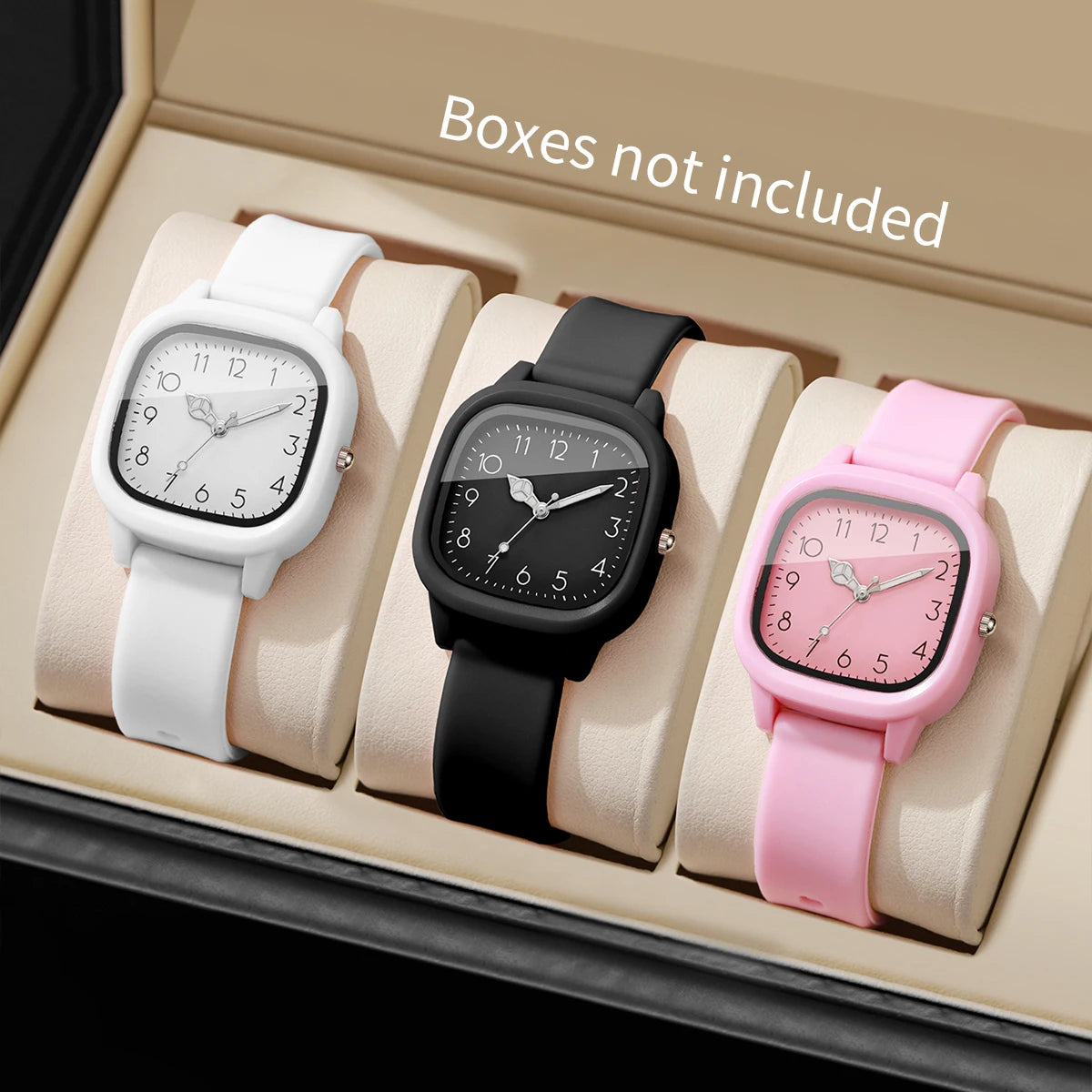 1/3/10PCS Fashion Silicone Band Women Quartz Watches Set Casual Arabic Dial Wristwatch for Girls Clock Reloj Hombre(Without Box)