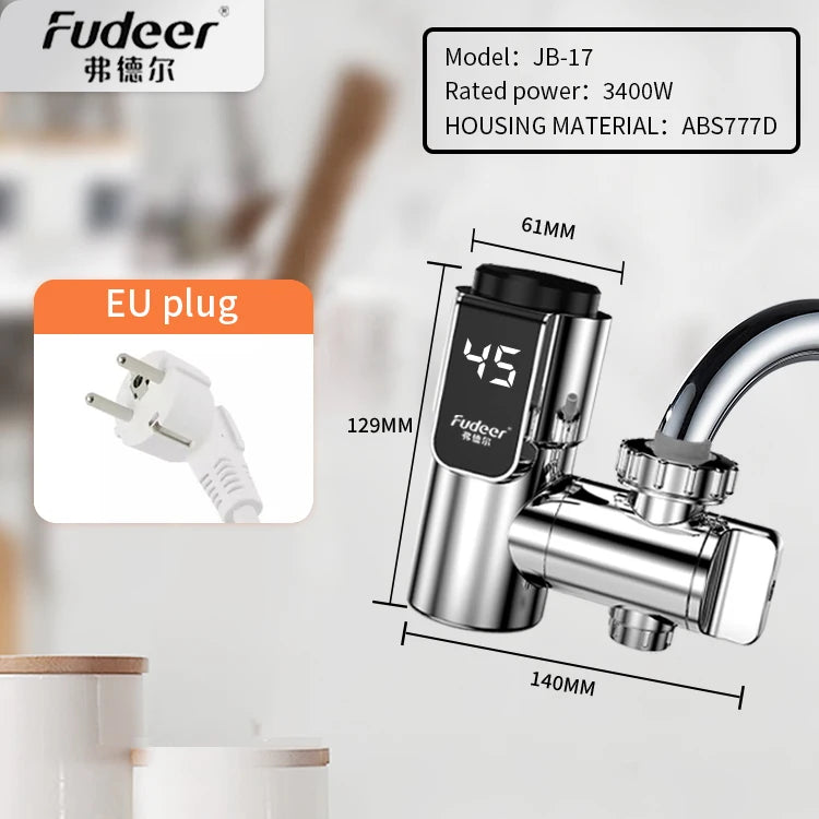 Fudeer Electric Water Heater Kitchen Faucet Conector Instant Hot Water Tap Adapter 220V Water Heater Bathroom Accessories