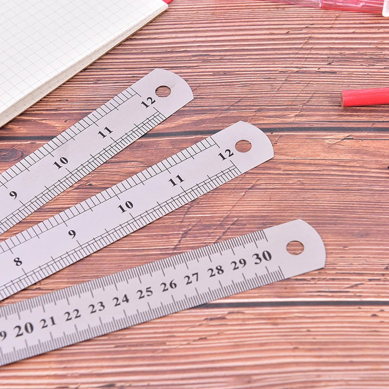 30cm METAL RULER Stainless Steel Straight Edge Drawing Cutting Non Skid Back