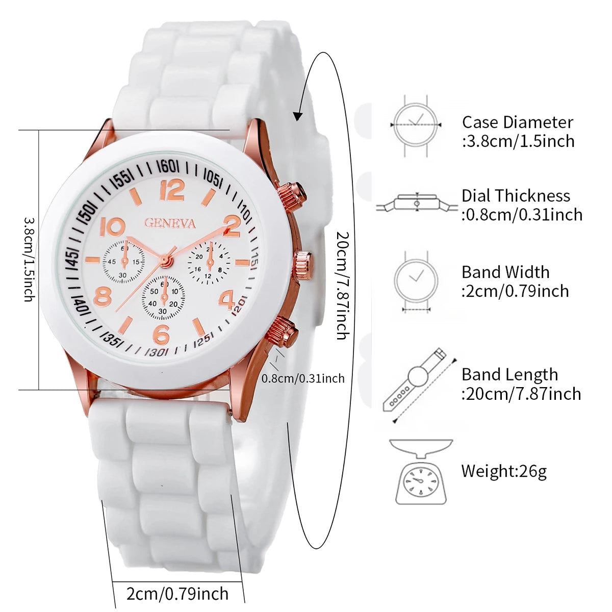 4PCS Fashion Women's Watches Casual Silicone Band Analog Quartz Watch Set(Without Box)
