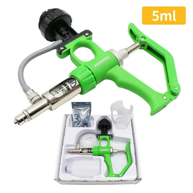 Veterinary Injection Syringe With Bottles Automatic Pig Goat Cow Continuous Syringe Multifunction Liquid Feeding