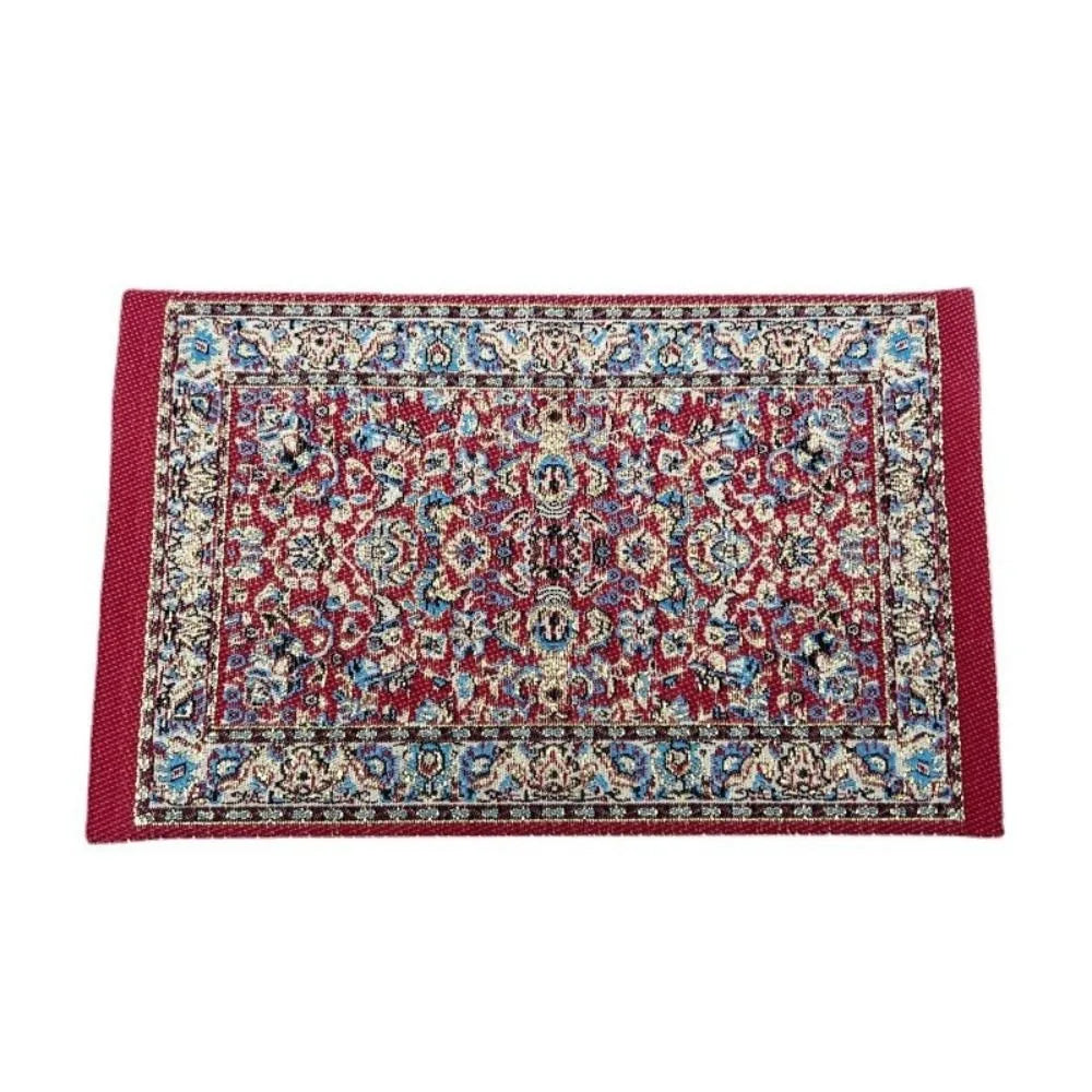 Turkish Style Miniature Weaving Rug Playing House Floor Coverings Dollhouse Carpet 1:12 Scale Doll Accessories
