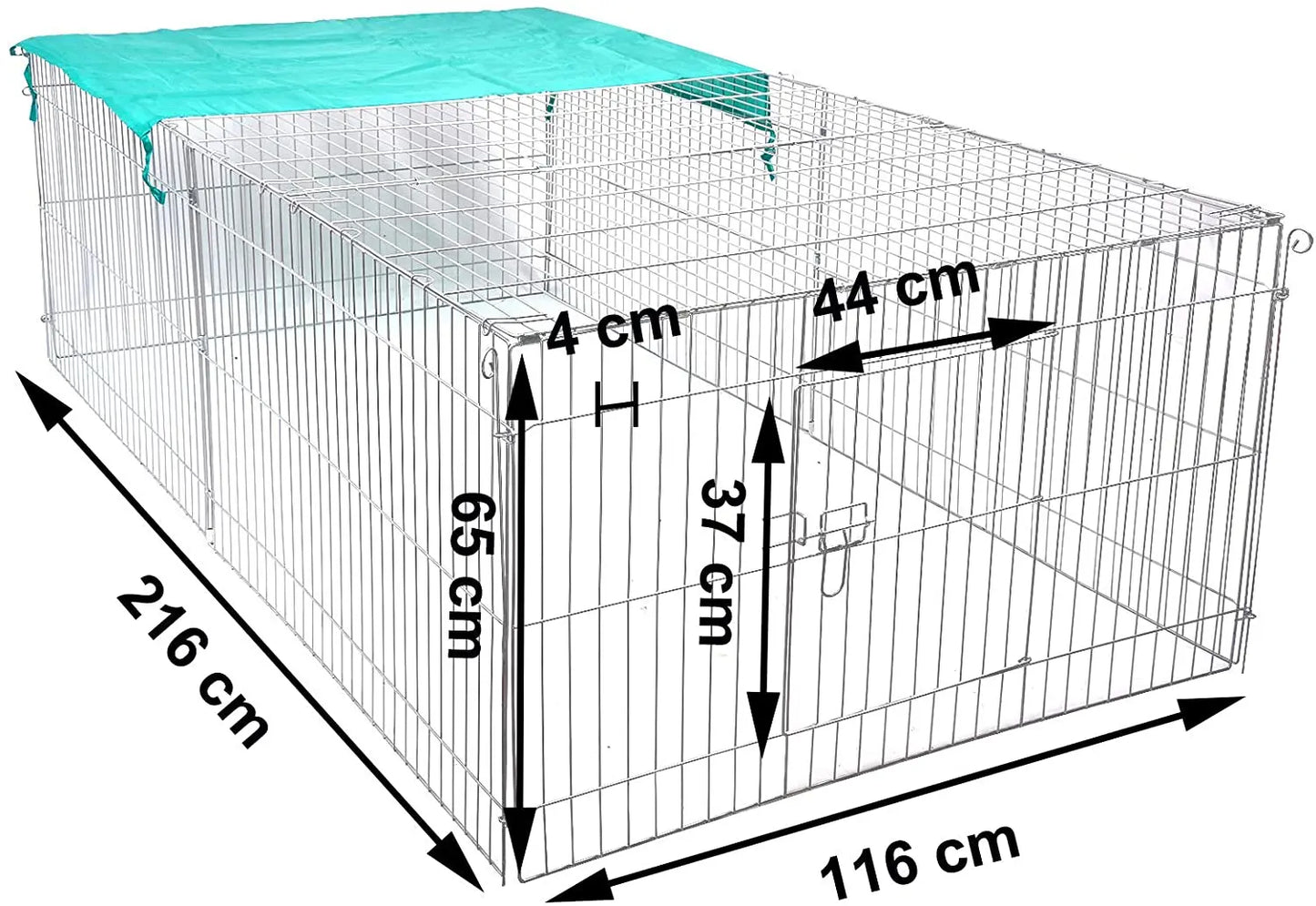 EUGAD Cage for Rabbit Enclosure Hamster Squirrel Chicken Coop Small Animals Outdoor Hutch with Sun Protection Silver Pet House