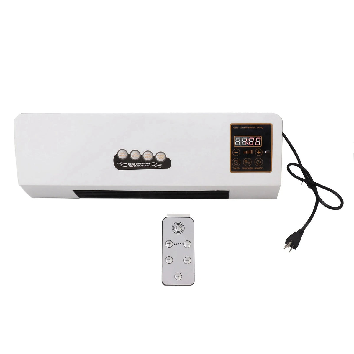 Wall Mounted Heating Machine Dual Use Highly Efficient Wide Angles Mobile Small Heater US Plug 110V