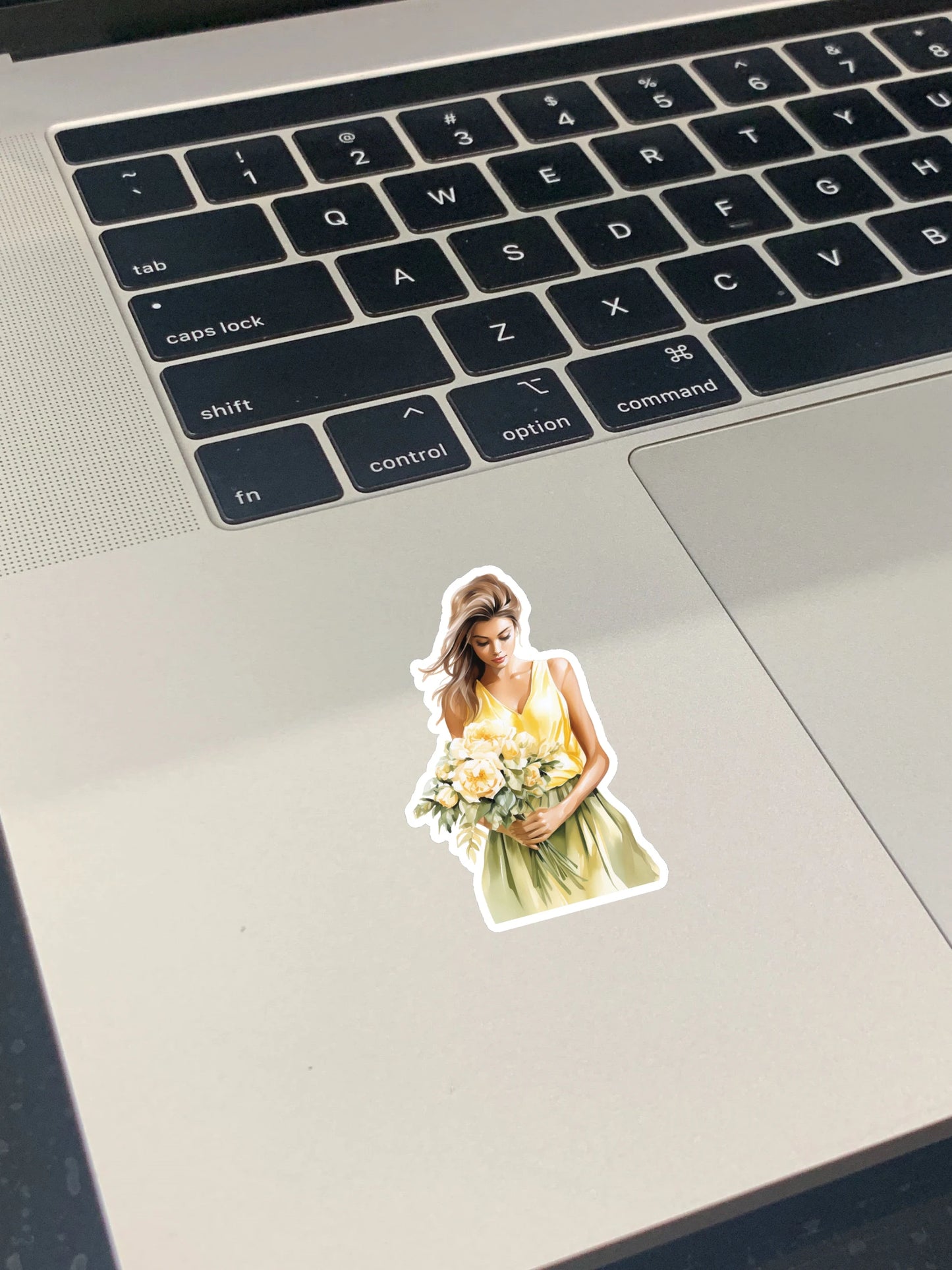 Fantasy Yellow Watercolor Summer Long Skirt Girl Stickers Cute Crafts Scrapbooking Planner Journal Stationery Planner Kawaii