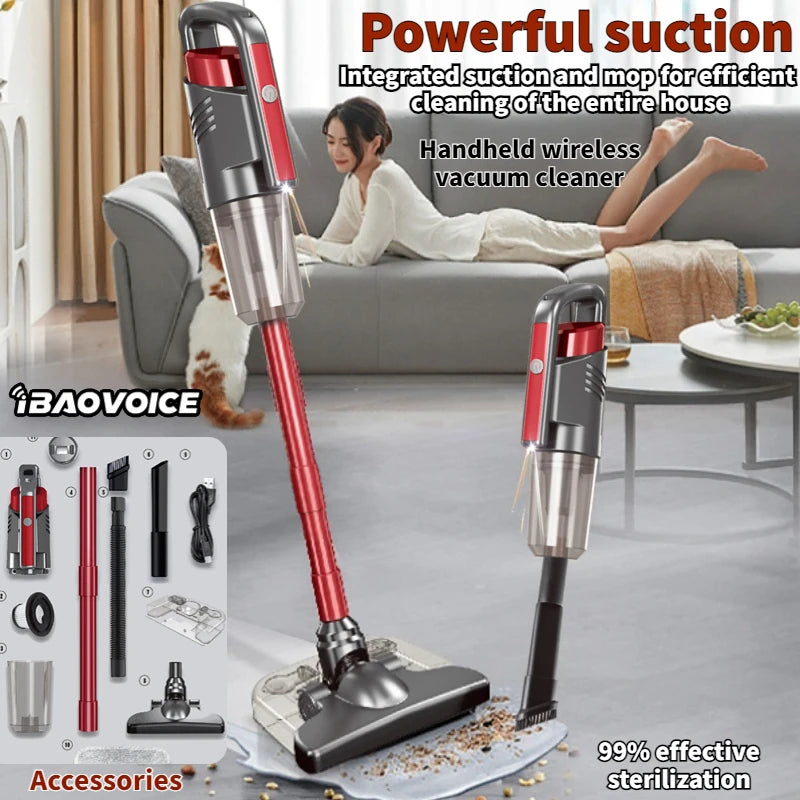4-in-1 Cordless Stick Vacuum Cleaner 55000Pa Suction Power Powerful Cordless Rechargeable Lithium Battery for Carpet Floor Pet