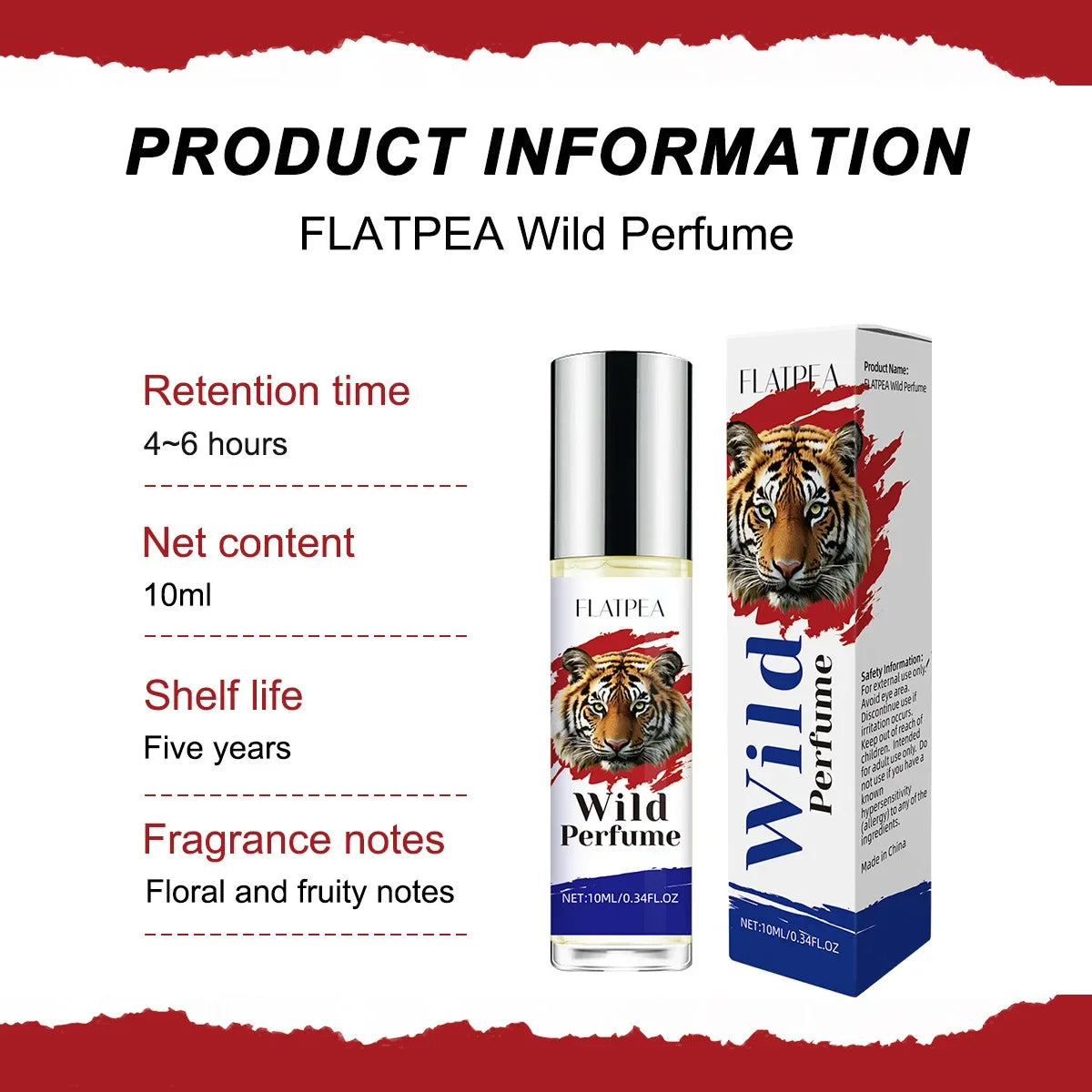 10ML Wild Men's Perfume Fresh Woody Fragrance Eau De Toilette Dating Fragrance Travel-Size Perfumes Portable Rollerball Oil