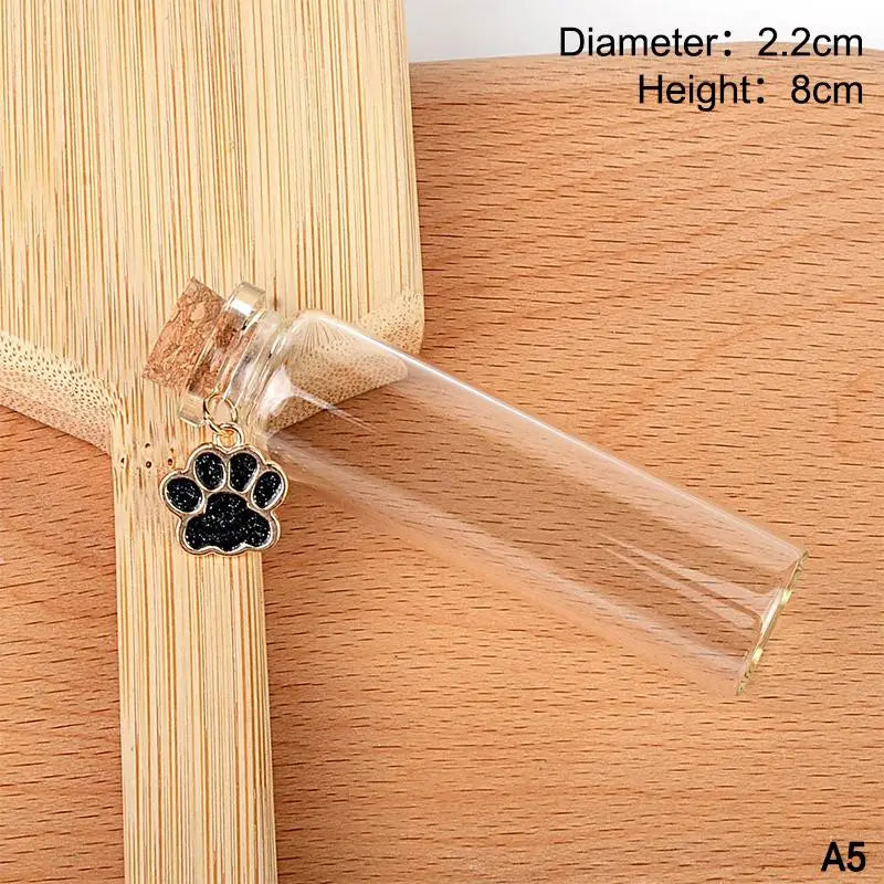 Pet Fur Memorial Glass Bottle Cat Whiskers Storage Bottle With Cork Stopper Perfect For Storing Dog Cat Hair As Souvenir