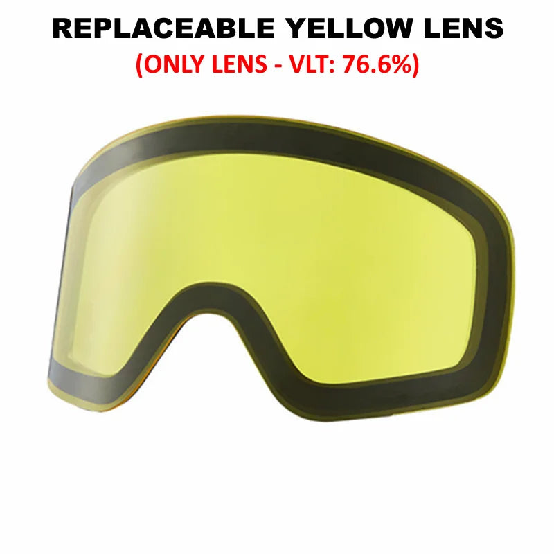Professional Ski Goggles Adult Frameless Snow Goggles 100% UV400 Anti-Fog Magnetic Replaceable Lenses Snowboard Goggles