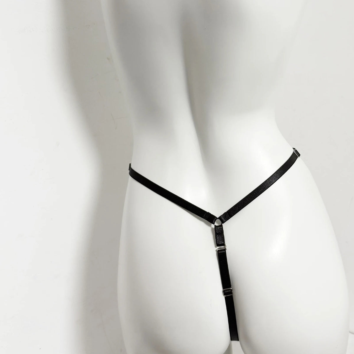 Black Thong Male Chastity Cage Fixed Strap Auxiliary Elastic Band BDSM Anti-Off Device Auxiliary Belt BDSM Male Penis Ring