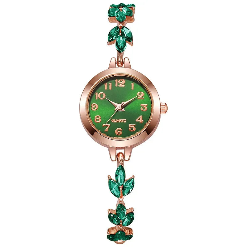 Elegant Women Watches Luxury Rhinestone Bracelet Bracelet Quartz Watch Reloj Mujer Girls Clock Gift(Without Box)