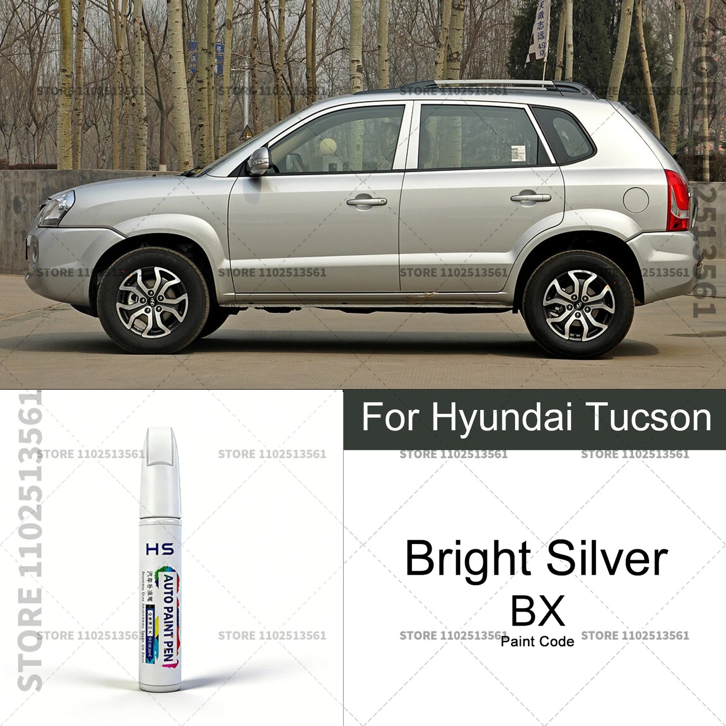 Car Paint Repair Pen Touch Up Scratch Remover DIY Auto Accessories For 2004-2025 Hyundai Tucson White Brown Black E9 BN Blue BU