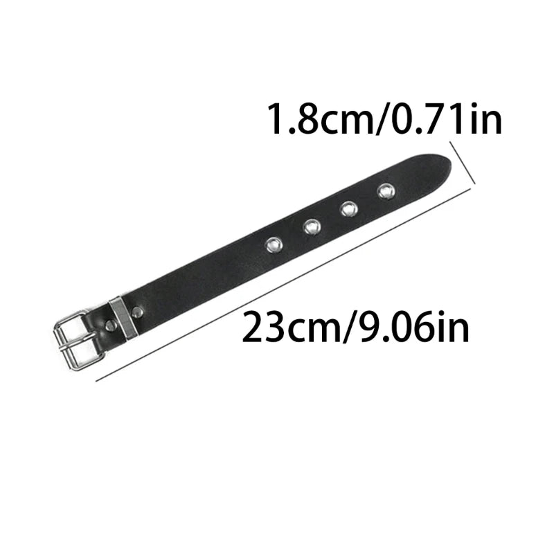 Cool Punk Bracelets Men Women Retro Bracelet Adjustable Wrist Belt Buckle Styles Cuff Bangle Bracelet for Party Club Daily Wear