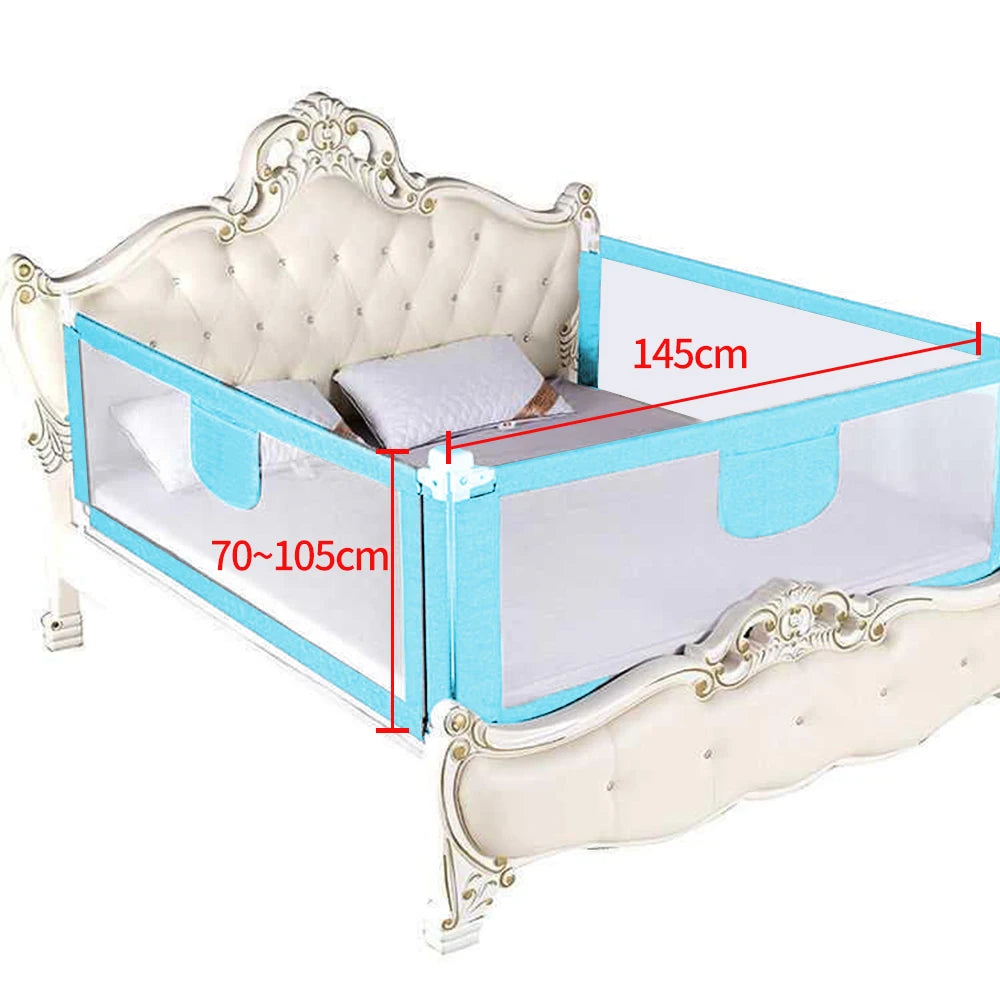 Bed fence for toddlers, Vertical lift bed guard, adjustable height, baby bed grid, 150/200/cm, gray Pink Blue