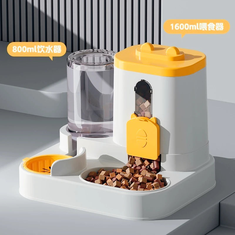 New Automatic 2 in 1 Feeder and Water Dispenser Pet Bowl Food Bowl Feeding Watering Pet