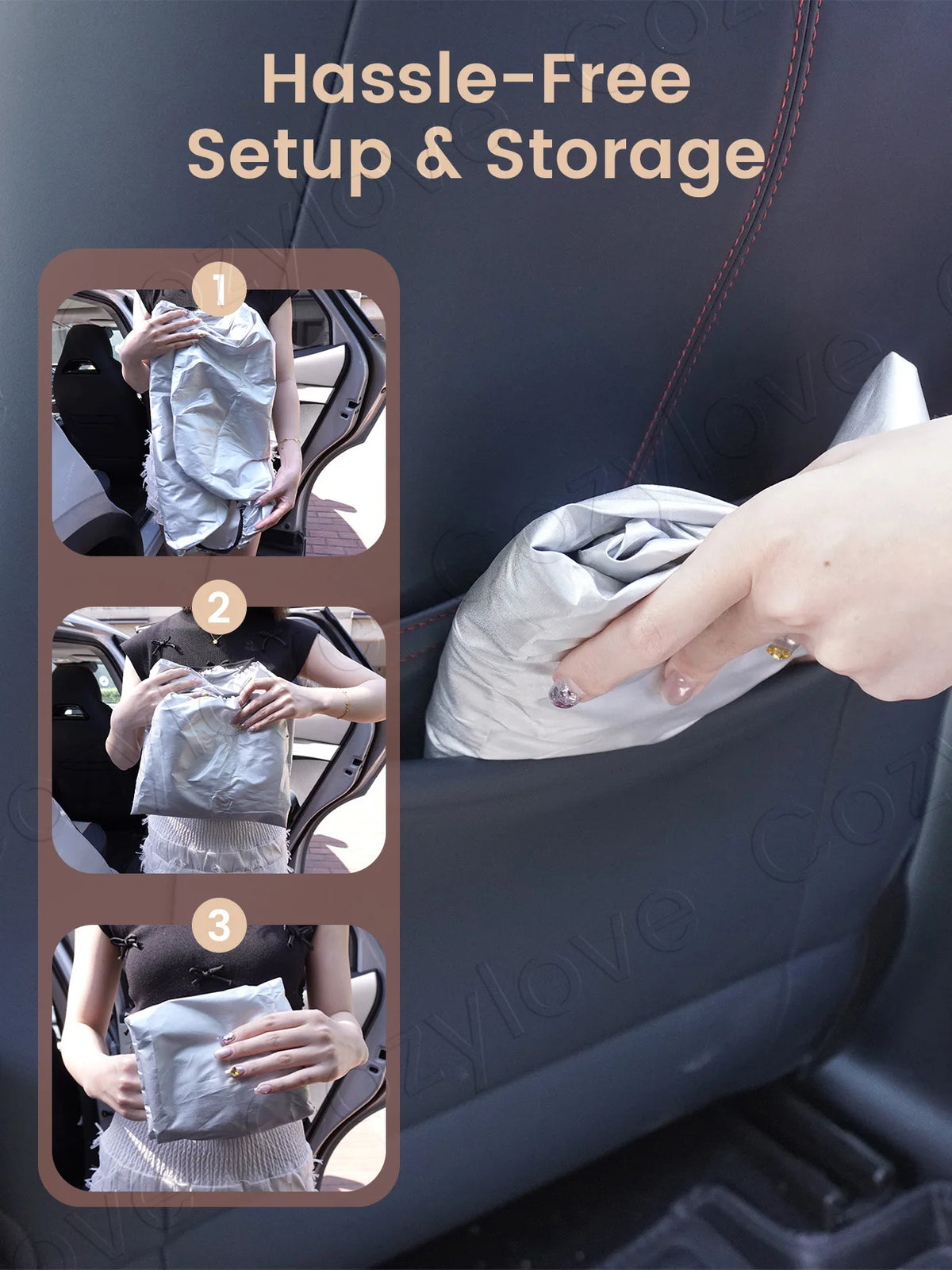 Universal Infant Car Seat Sun Shade, Covers UV Rays & Reduces Heat for Safer, Cooler Rides — Silver