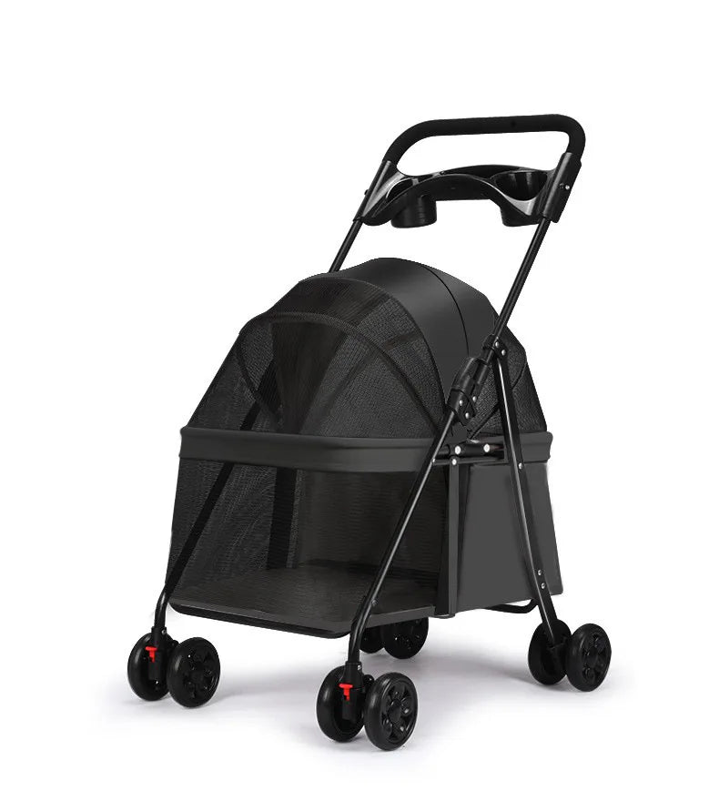 Foldable Lightweight Pet Stroller Dog Cat Small Dogs Puppy Travel Portable Mesh Ventilated Easy Fold Wheels Dog Stroller