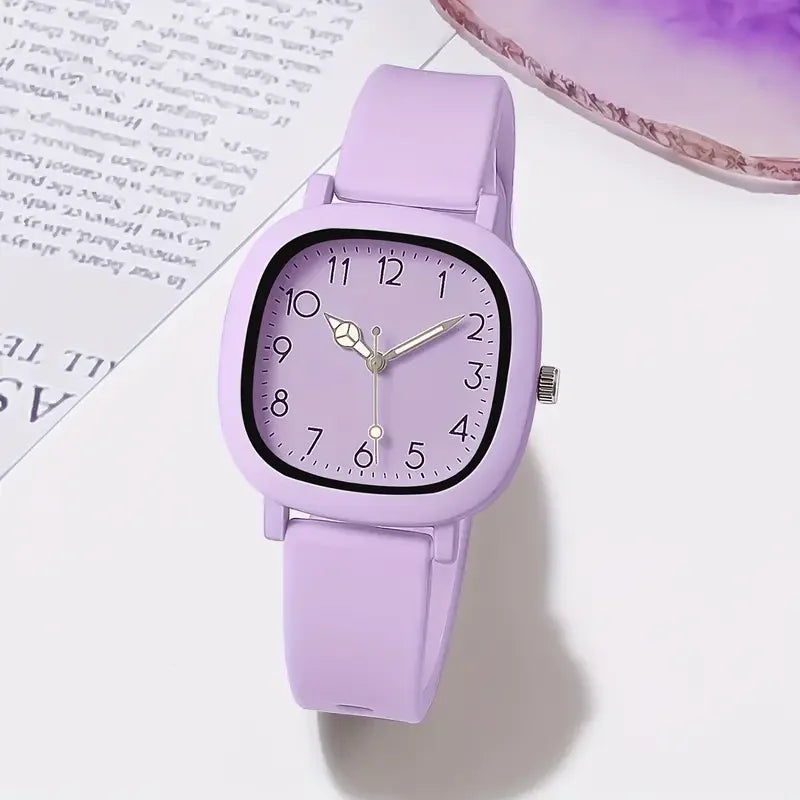 1/3/10PCS Fashion Silicone Band Women Quartz Watches Set Casual Arabic Dial Wristwatch for Girls Clock Reloj Hombre(Without Box)