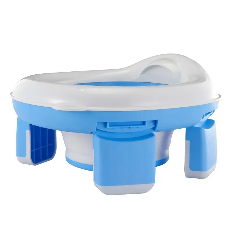 New 3-in-1 Travel Potty Portable Kids Potty Folding Safe Silicone Baby Potty Training Seat Family Outdoor Kids Toilet Seat