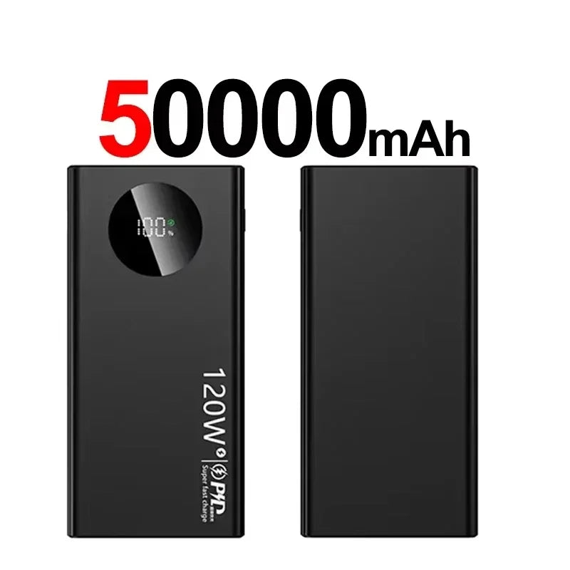 2027 Lenovo HOT CCC 500000mAh PowerBank 120W Super Fast Charging PD20W LED Digital Display Battery Suuply For iPhone17 Xiaomi