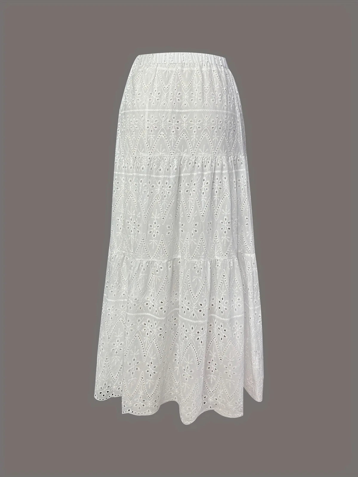 High-waisted Sheer Solid Color A-line Elastic Waist Skirt Women's Summer New Elegant Formal Party Vacation Versatile Maxi Dress