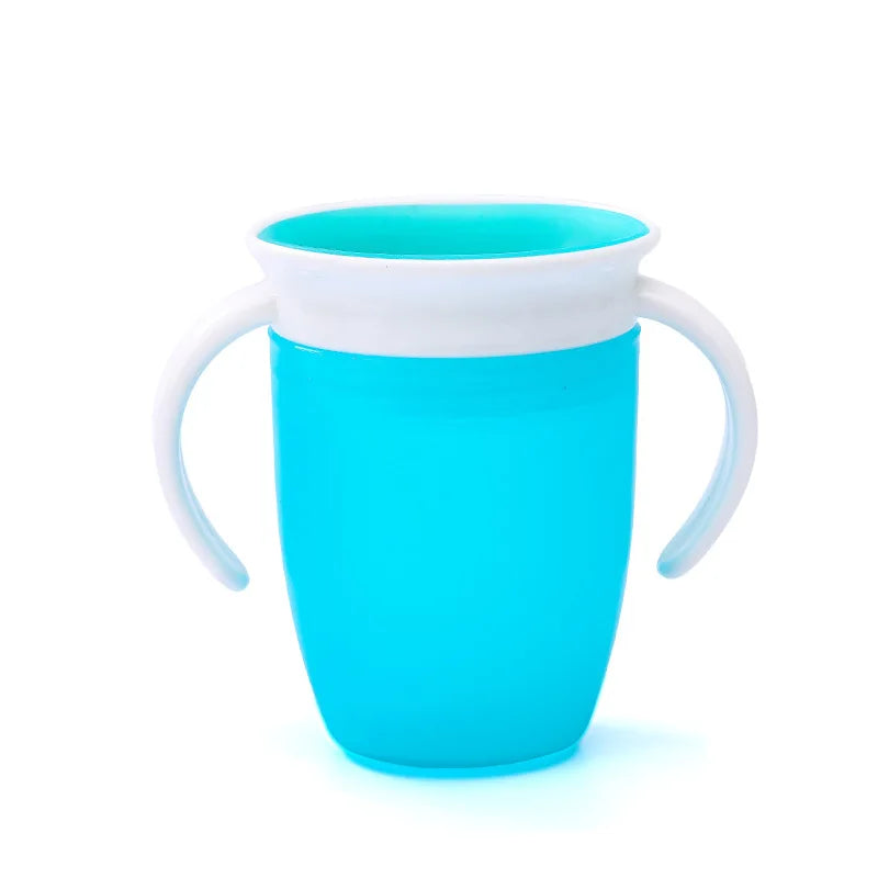Baby Water Cups 360 Degrees Rotated Baby Learning Drinking Cup with Double Handle Flip Lid Leakproof Infants Water Cups Bottle