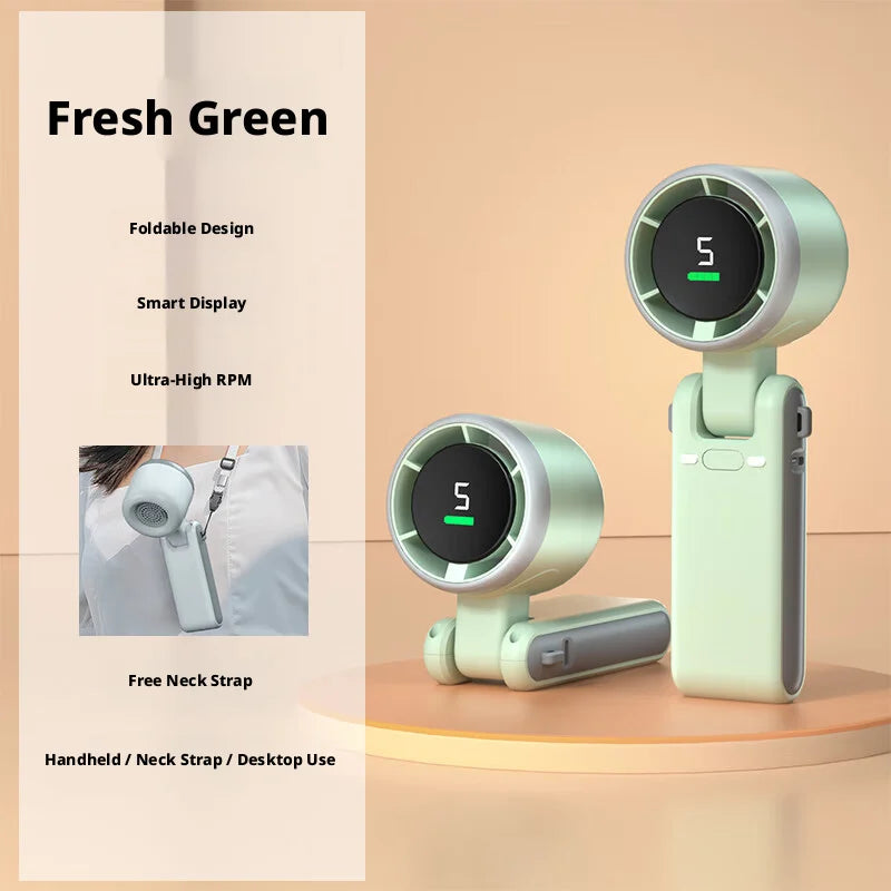 Hot Portable Handheld Fan High-speed Powerful USB RechargeableFans LED Display Essential For Summer Travel MINI Fan