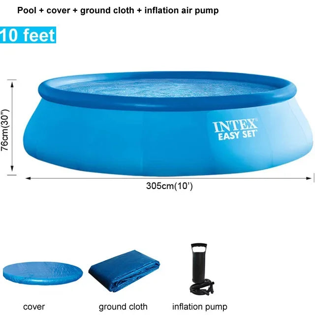 Removable Inflatable Pool Easy Set 3.05m X 76 cm or Inches and Optional Cover - Instant Assembly 1942 or 3077 Liters Triple Layer