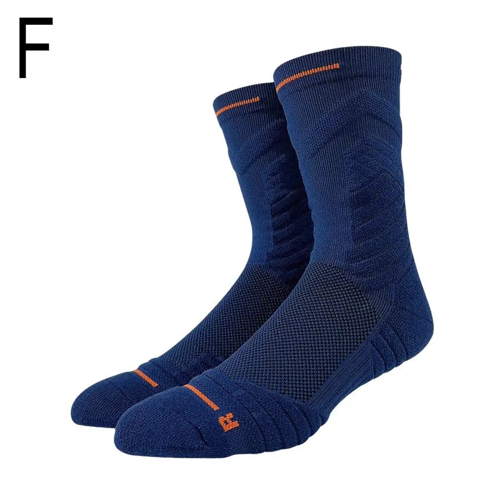 1Pair Professional basketball socks thickened towel bottom game training sports socks ankle protection non-slip socks