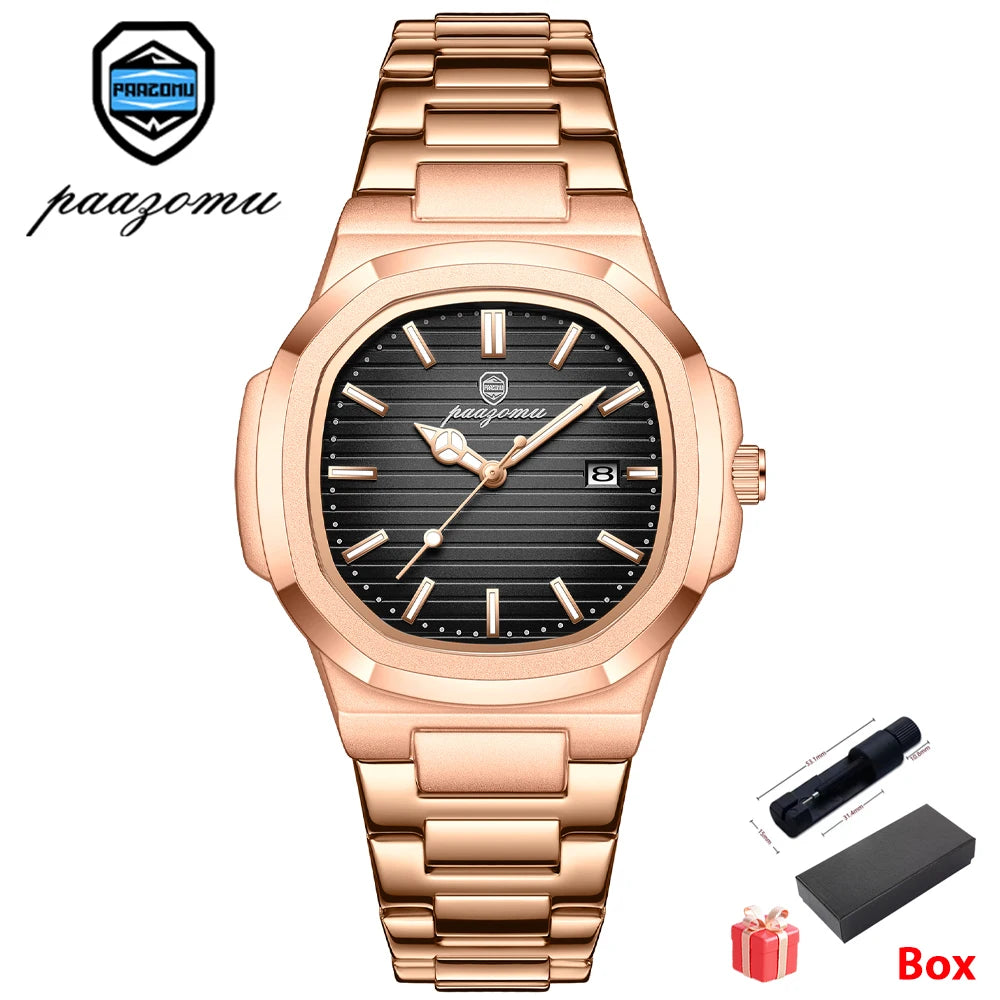 2026 New For Men Fashion Brand Male Watch Waterproof Luminous Stainless Steel Watches Date Week Casual Quartz Men's Clock Reloj