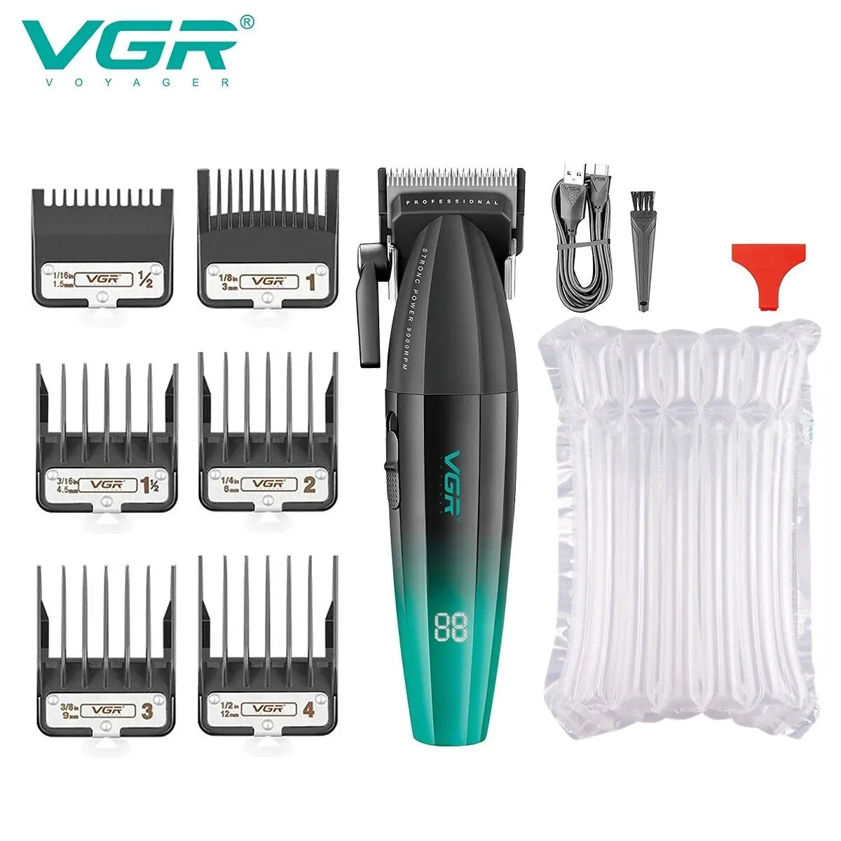 VGR Hair Clipper Cordless Hair Trimmer Professional Hair Cutting Machine Electric 9000 Rpm Haircut Clipper for Men V-003 V-906