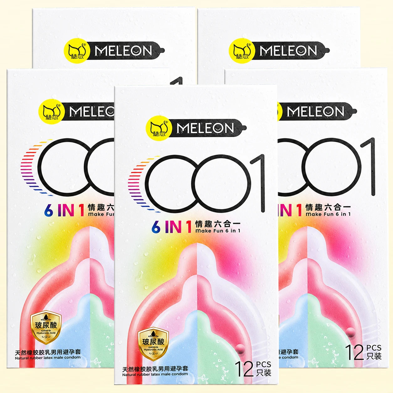 6in1 Warehouse Shipped Condoms 12Pcs/Pack Intimate Good Sex Products Combining Particles and Threads for Pleasure