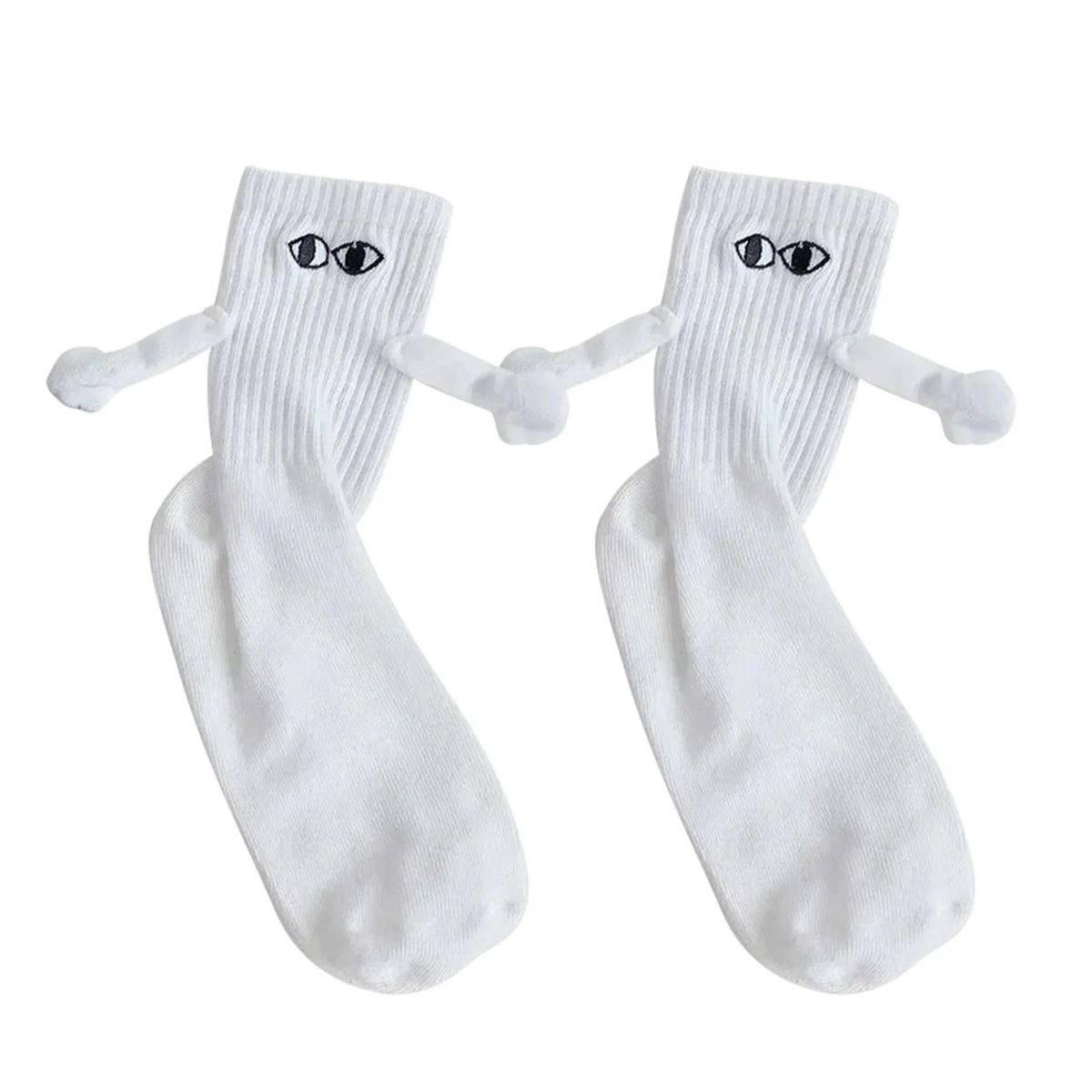 Fashion Magnetic Holding Hands Socks All-match High Elastic Couple Socks For Spring Home Mid Tube Socks Breathable Sports